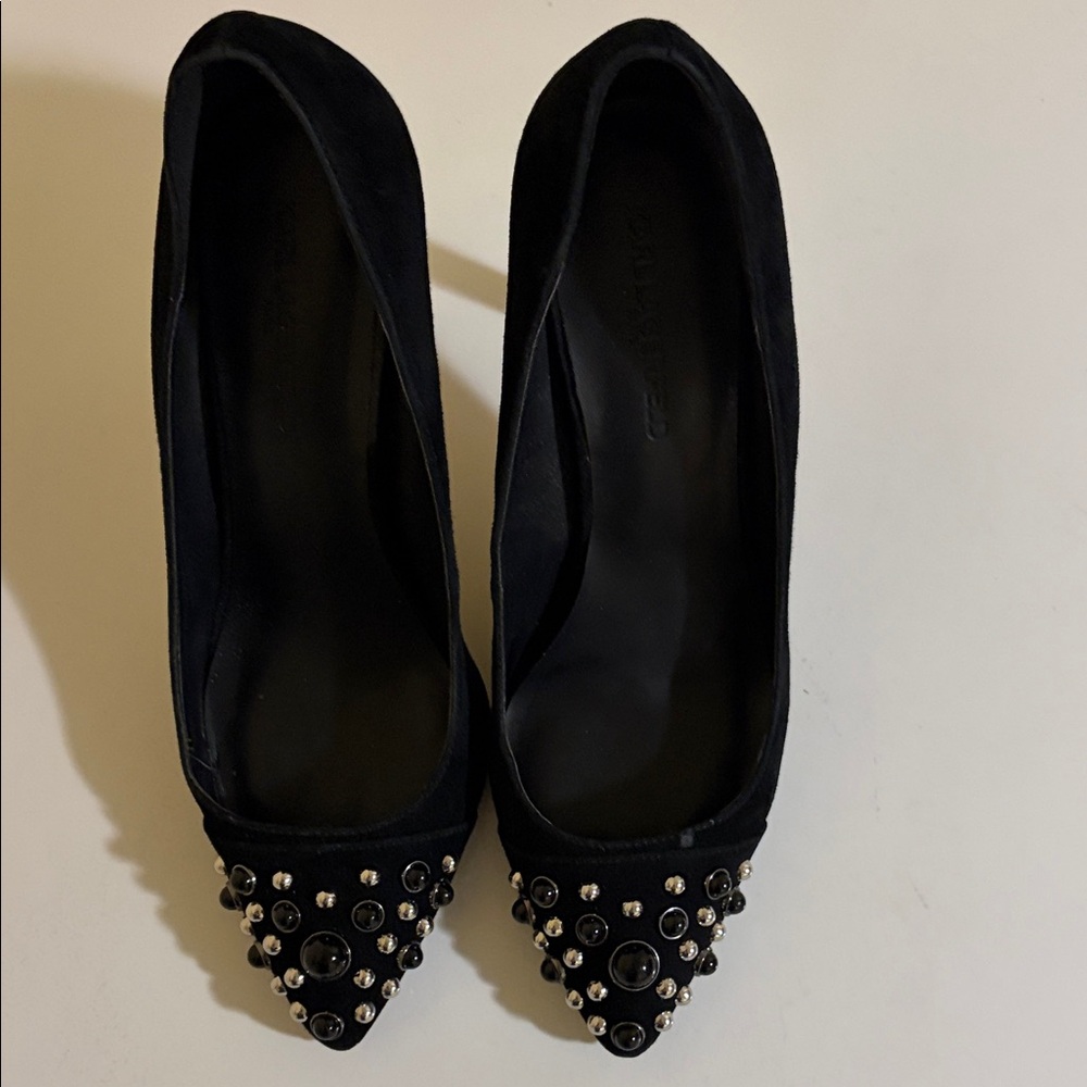 Karl Lagerfeld Pointed-Toe Embellished Pumps